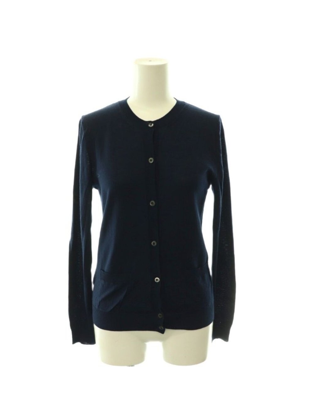 Prada Cardigan Long Sleeve Wool 38 Navy SY AD